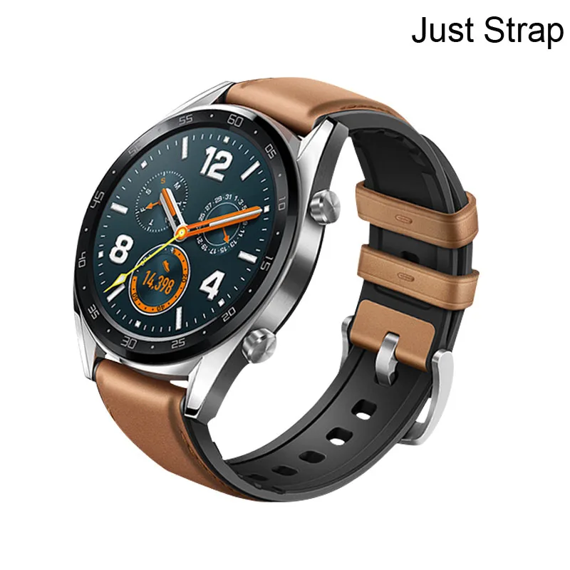 Brown 22 мм кожаный браслет для Xiaomi Amazfit GTR 47 мм Pace Stratos 2 ремешок для часов huawei Watch GT Honor Magic Dream Correa - Цвет: Brown