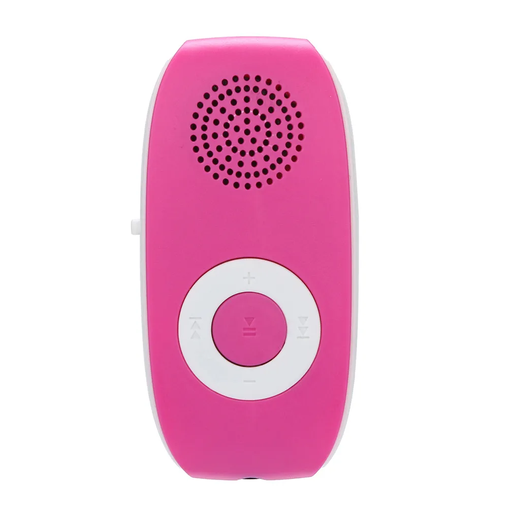 Мини-usb на клипсе MP3 плеер Поддержка SD карты памяти 32 Гб Портативный спортивный музыкальный медиа Встроенный динамик плеер - Цвет: hot pink