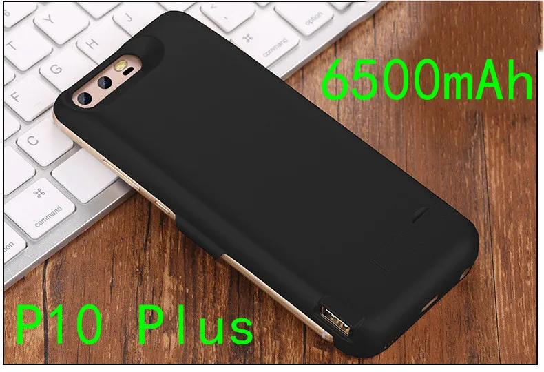 8000/6500 мАч чехол для зарядного устройства для huawei P9 Plus P10 Plus внешний аккумулятор чехол для зарядки - Цвет: P10 Plus-Black