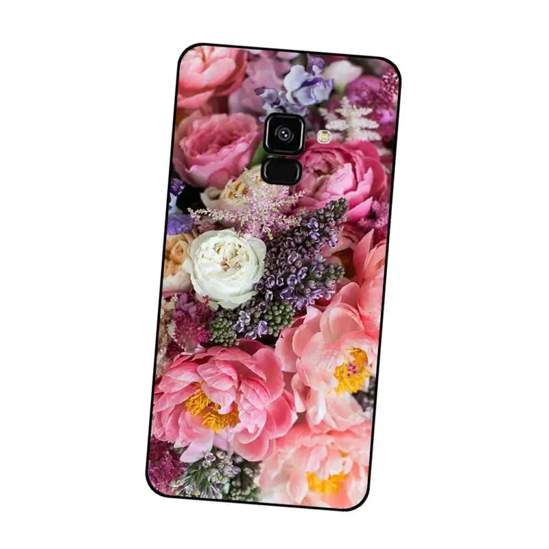 N306 Delicate Flower Black Silicone Case Cover For Samsung Galaxy J2 J3 J4 J5 J6 J7 J8 Pro Plus Prime 2018 2017 |