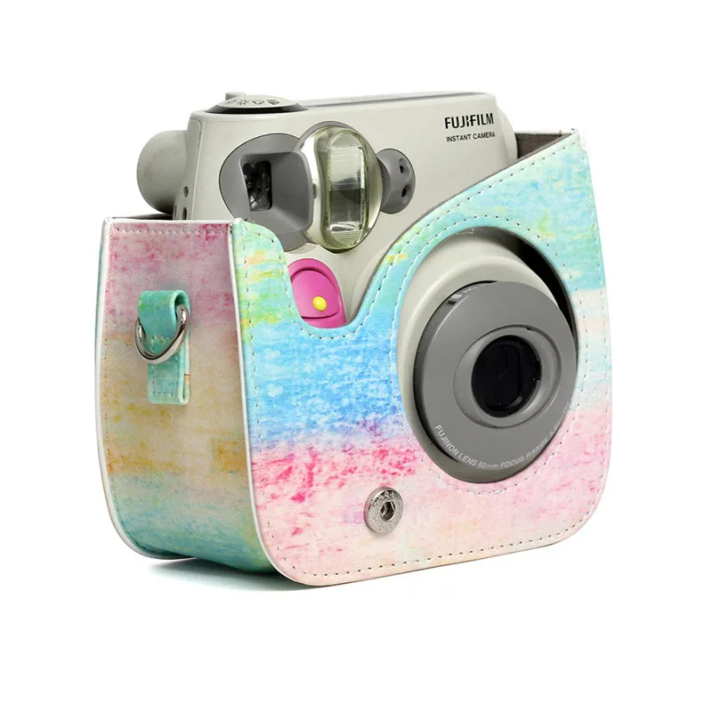 Чехол для камеры из искусственной кожи FUJIFILM Instax Mini 7s 7c с рисунком фламинго |