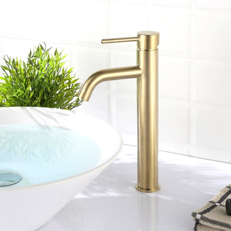 Rose Gold Brass Bathroom Basin Faucet Single Handle Deck Mounted Hot And Cold Bathroom Sink Water Mixer Tap