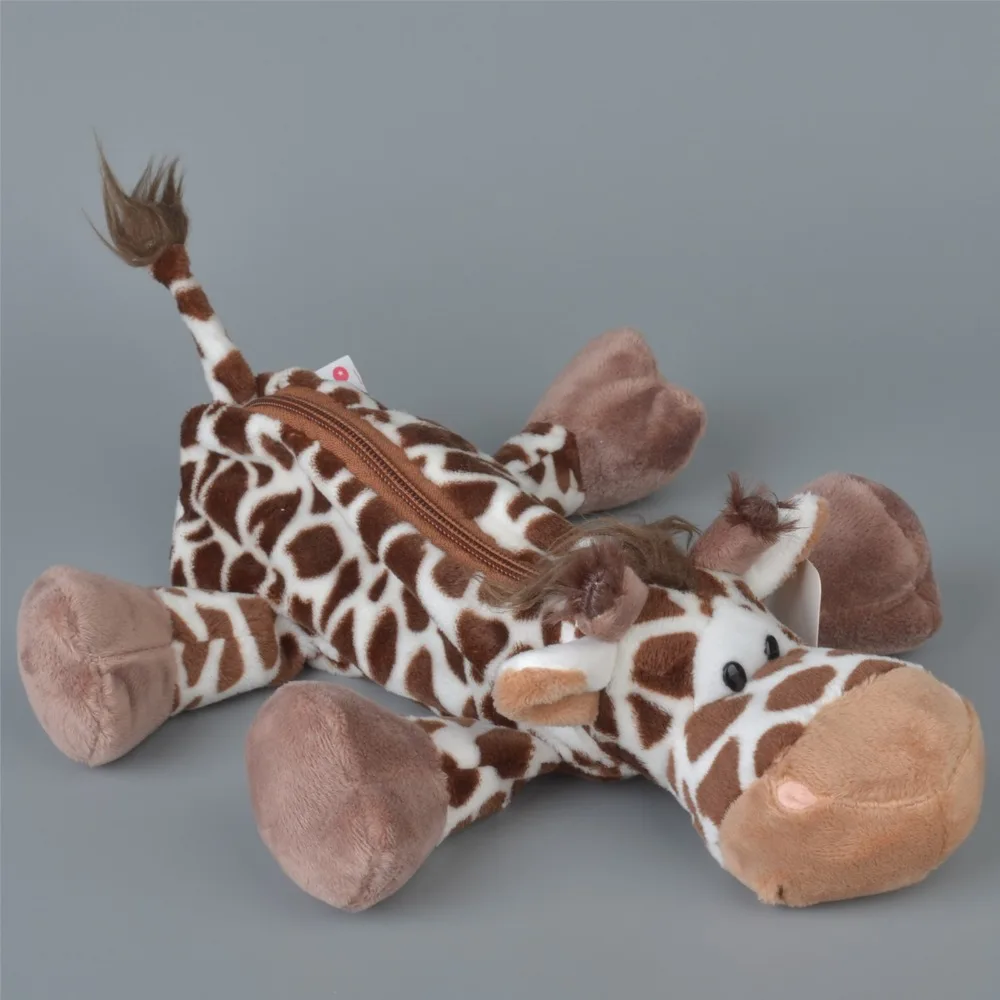 

Forest giraffe Animals Stuffed Toy Cute Plush toys Bag Kawaii Pen Case School Kids Pencil Box Fashion Bag children's gift