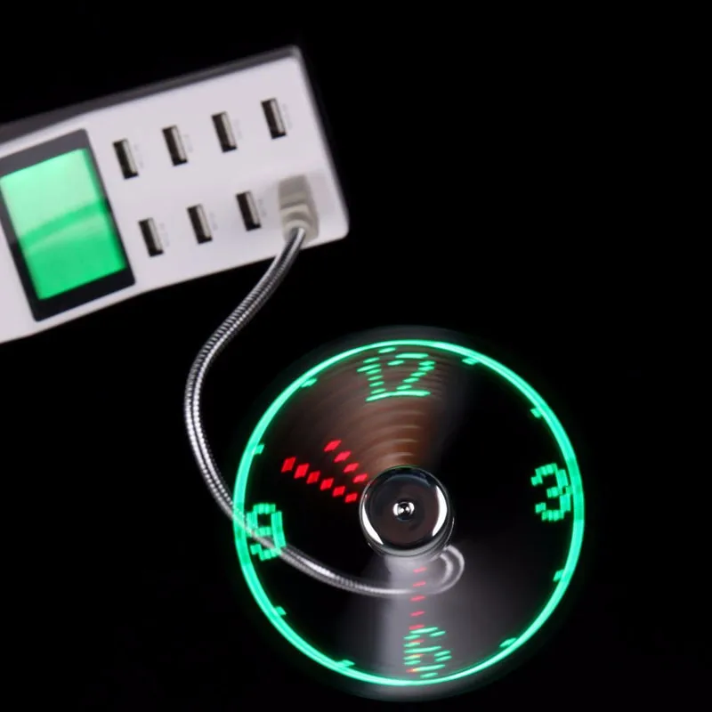 Landas Регулируемый USB гаджет портативный вентилятор мини Гибкий светодиодный USB вентиляторы настольные часы кулер офисные гаджеты