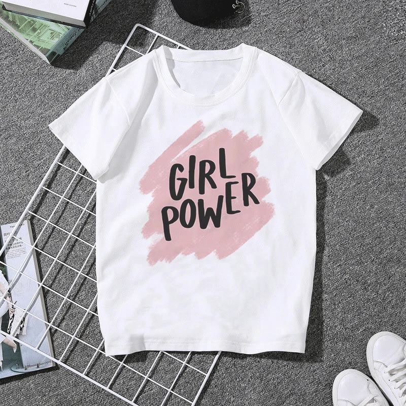 Феминистки Harajuku женские футболки феминизм grl PWR Ullzang футболка Девушка Мощность 90 s футболка с изображением гранж эстетику футболки Для женщин топы - Цвет: 2354