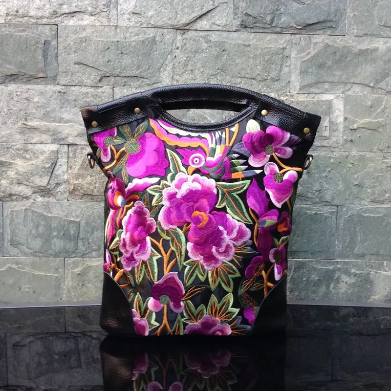 Винтажная вышитая Цветочная национальная сумка мессенджер дорожная через плечо