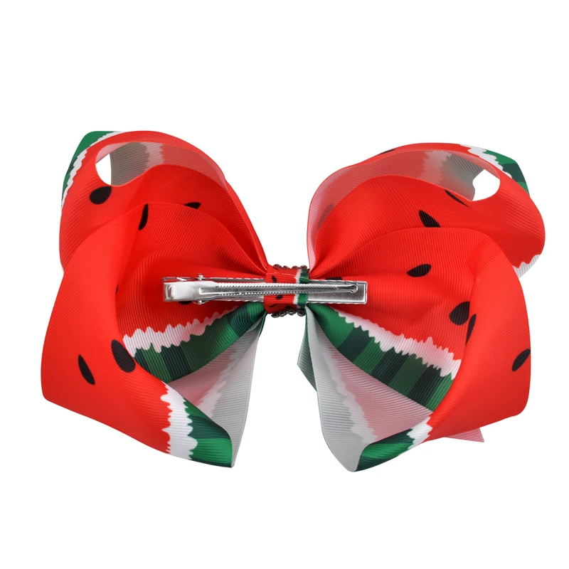 8 дюймов новейшие цветные радужные камуфляжные банты для волос блестящие стразы