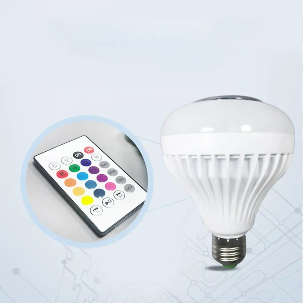 Умная E27 RGB Bluetooth Колонка Светодиодная лампа 12 Вт музыка игра диммируемая