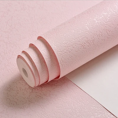 Pink Современная простая имитация диатома грязи обои 3D тиснением простой цвет серый обои рулоны Гостиная Спальня Кабинет домашний декор - Цвет: Pink