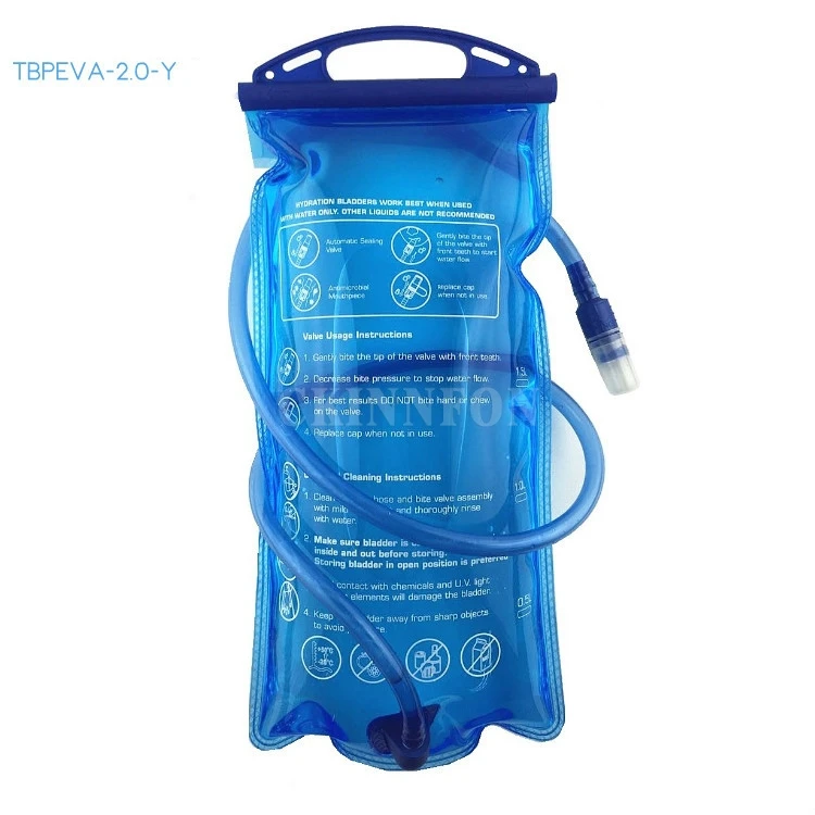 

100Pcs/Lot Portable 2L Eco-friendly PEVA Folding Water Bladder Bag Hydration System For Cycling Hiking Drinking Water Bags