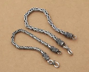 

100% real silver bracelet for men 5mm 20cm mens bracelet silver 925 free shipping