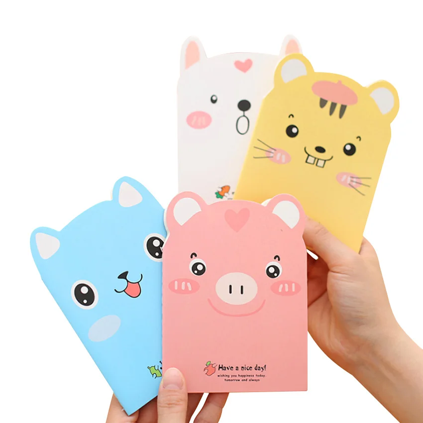 1 книга Kawaii Animal мультяшная открытка случайный дизайн на день рождения