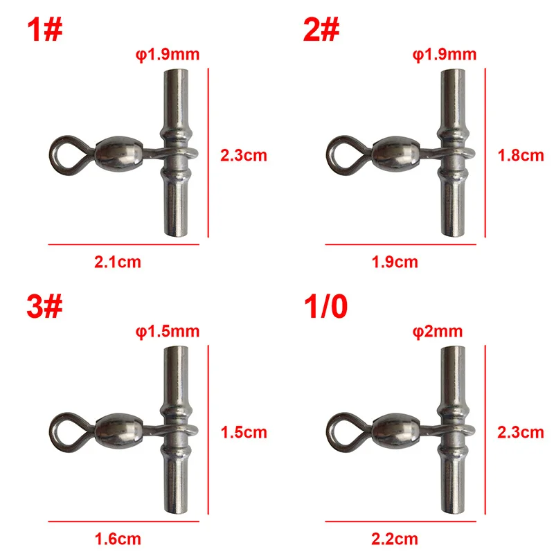 10pcs Cross Line Crane Fishing Swivel Brass Tube Cross-line Swivels Connector With Solid Ring Size 1 2 3 1/0 2/0 | Спорт и