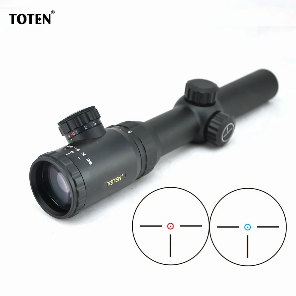 

TOTEN 1.25-5x26 Hunting Riflescope Fit For.223 AR15 M16 Three Pin Dot Riflescopes Sniper Hunting Airsoft Optics Scopes
