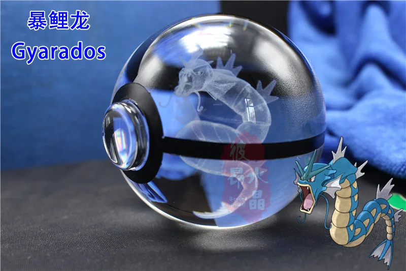 3D лазерный Pokemon Go хрустальный шар фигурки с Пикачу детские развивающие подарки украшение дома мяч эльфа
