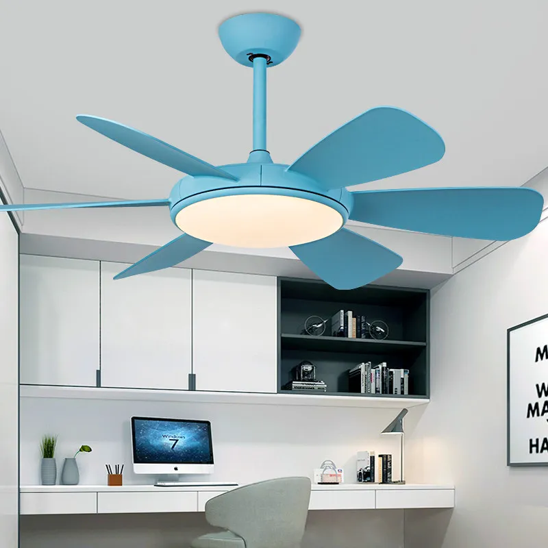Современный простой светодиодный потолочный вентилятор с освещением для
