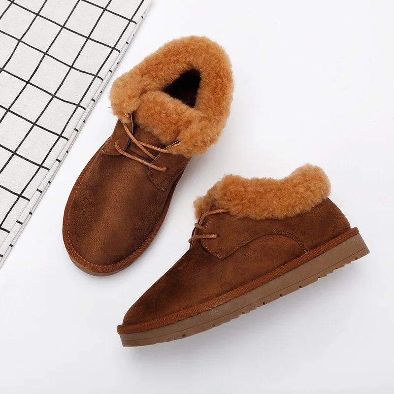 Зимние ботинки женская обувь на меху зима 2018 Корейская версия новых диких хлеб