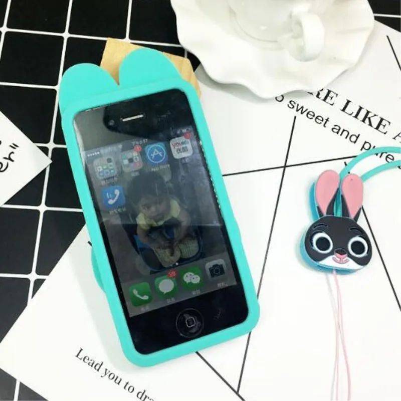 Mouplayca зверополис Джуди чехол для iphone 4 4s кремнезема Тонкий мягкая задняя крышка 5 5s