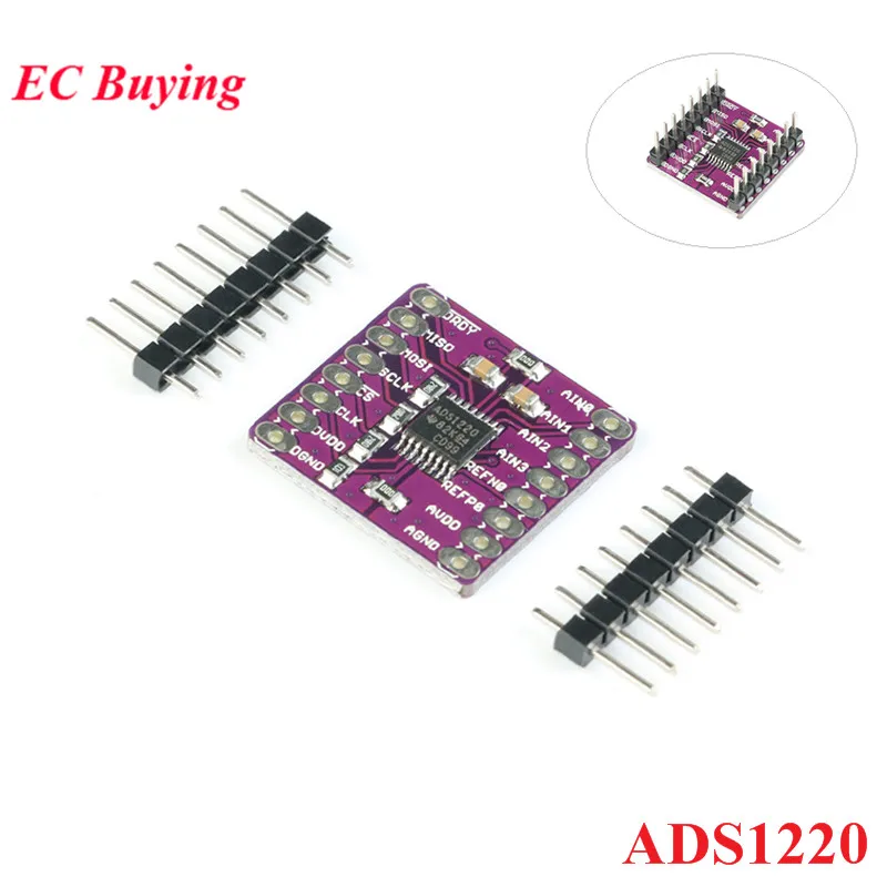 

ADS1220 ADC 24-битный модуль преобразователя I2C с низким энергопотреблением 24-битный аналогово-цифровой преобразователь