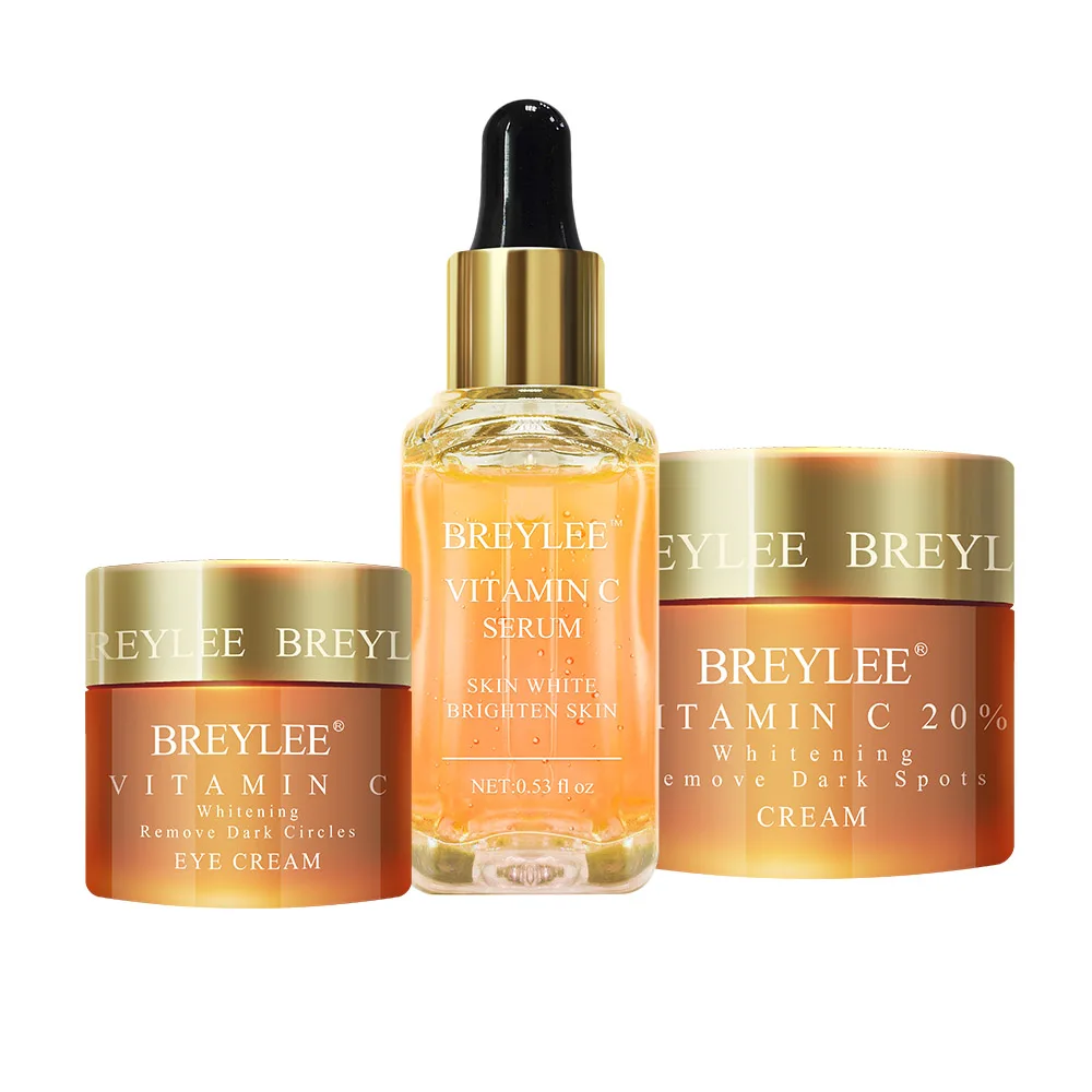Set 3pcs BREYLEE Витамин С отбеливающий набор Сыворотка для лица крем для глаз крем для лица Удаляет темные круги выцветают веснушки Пятна меланин уход за кожей - Вес нетто: Set 3pcs