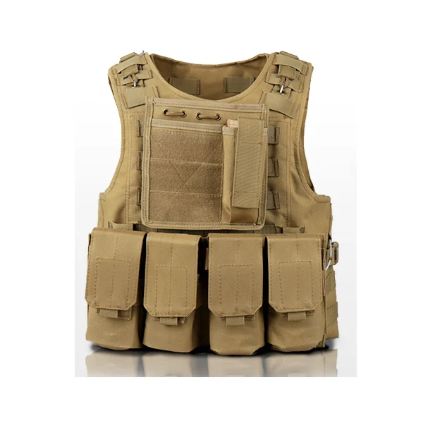 TAN Быстросъемный военный модульный Тактический Жилет Molle CIRAS, штурмовой жилет, боевые жилеты для страйкбола, включает в себя чехол и сумку для аксессуаров - Цвет: TAN