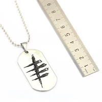 game dead by day necklace key metal beads chain holder pendant male gift dog tag sleutelhang llaveros chaveiro kolye