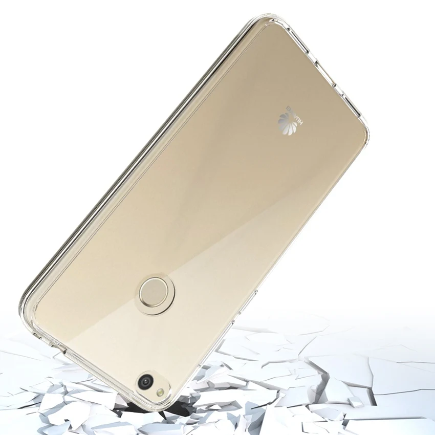 Мягкий чехол из ТПУ/поликарбоната для Huawei P8 Lite 2017 ударопрочный Прозрачный