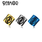 Металлические бусины REAMOR 5 шт.лот из нержавеющей стали с большим отверстием, красочные круглые бусины для ожерелья, браслета, фурнитура для изготовления ювелирных изделий