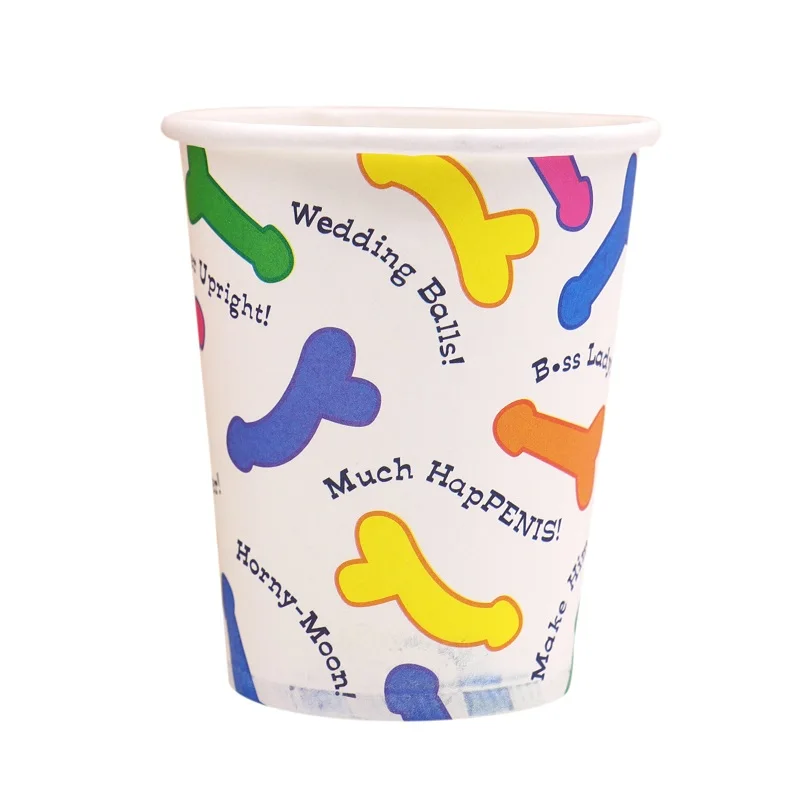 6pcs paper cup Бумажный стаканчик с рисунком пениса, бумажное полотенце для девичника вечерние для взрослых ночной клуб украшение для банкета одноразовые столовые приборы - Цвет: 6pcs paper cup