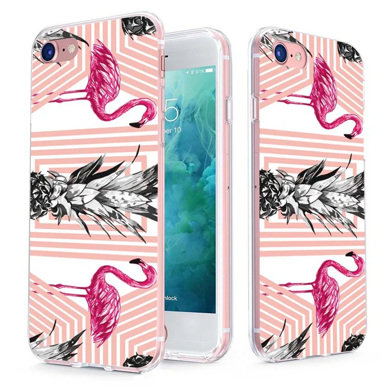 Мягкий чехол для телефона MLCRIYG iPhone 6 S Plus 7 8 X TPU цветной с изображением пламени
