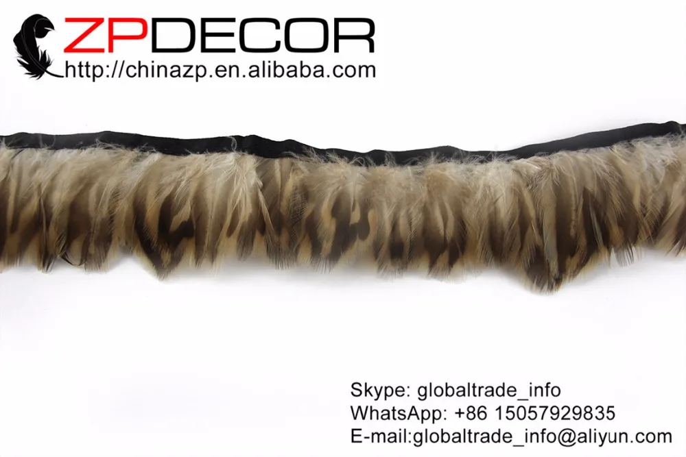 

ZPDECOR 4cm 10yards/lot Wide Natural Mallard Duck Barred Plumage Feather Trim for Dance Costumes