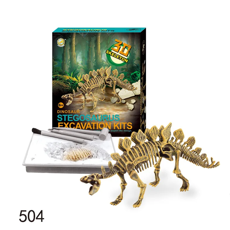 Finger Rock, образовательная, для раскопок, динозавр, Fossil, сборка, 3D модель динозавра, строительные наборы, игрушки для детей, Brinquedos - Цвет: Stegosaurus
