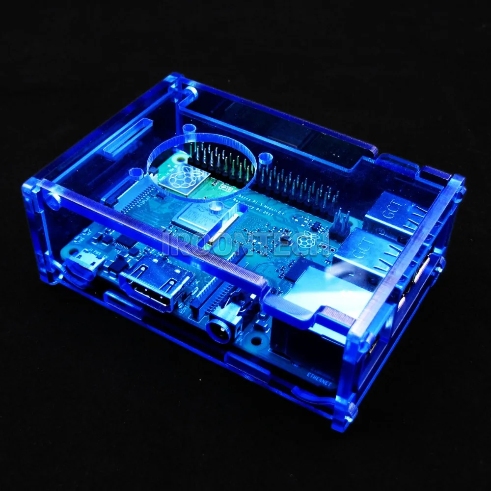 Чехол C2: Raspberry PI 3 Модель B синий прозрачный акриловый чехол Корпус коробки для 2 и +