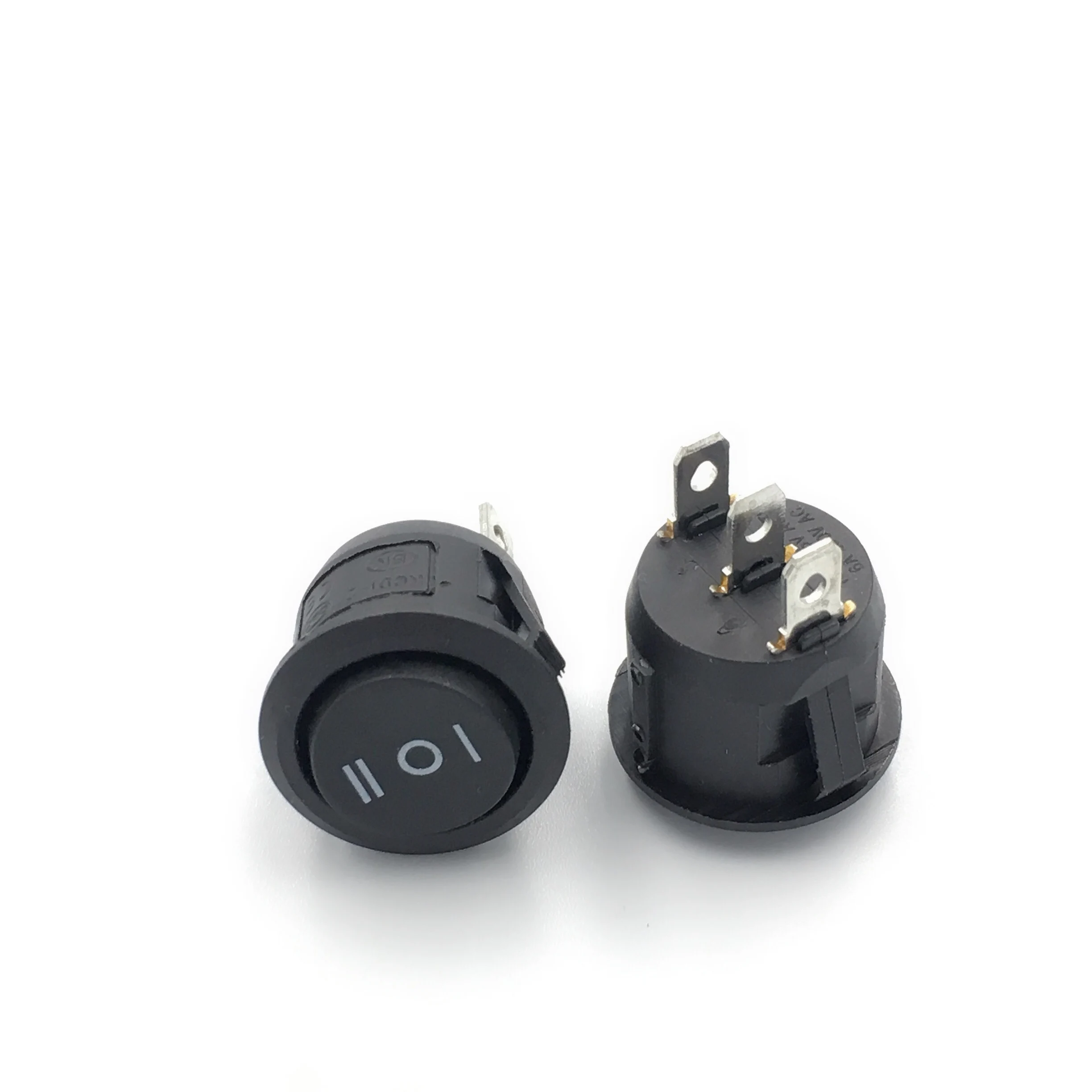 5PCS KCD1 Round Black 3 Pin SPST Position ON-OFF-ON 2 ON-OFF Rocker Boat Switch 6A 220V 10A 125V | Электроника