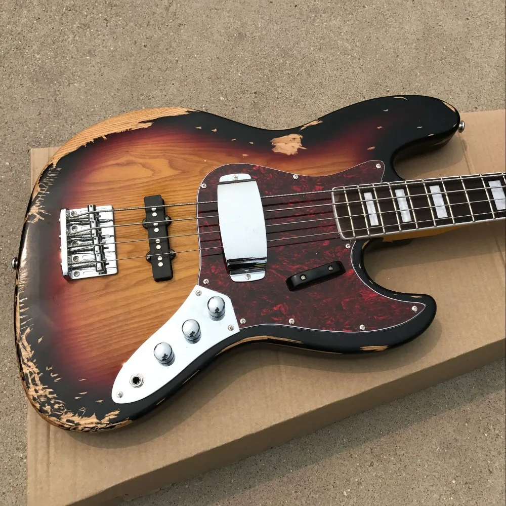 Лидер продаж 1959 реликвия Jazz Bass липа тела с 4 струны бас в солнечных лучей цвета