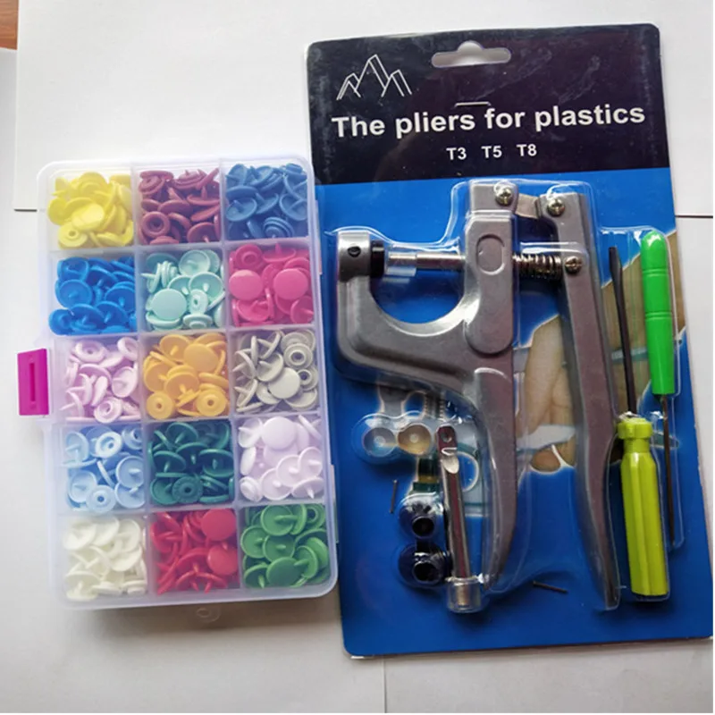 150 sets and tools 150 или 360 набор полимерных кнопок для одежды, плоскогубцы, пластиковые кнопки, кнопки, ткань, кнопки, пресс-машина, инструмент для шитья - Цвет: 150 sets and tools