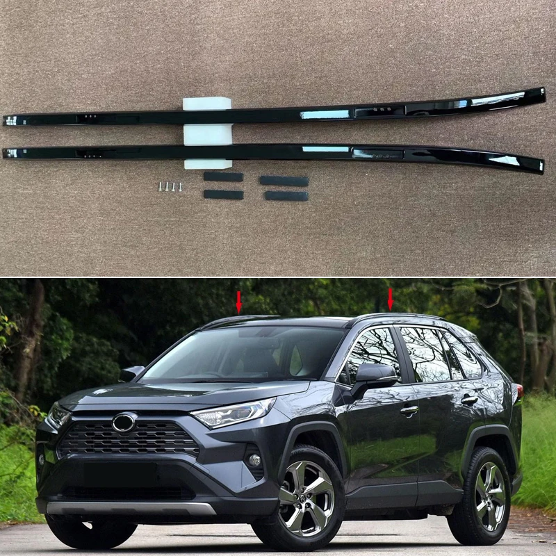 Подходят для Toyota RAV4 XA50 2019 2020 Черный алюминиевый сплав Автомобильная верхняя