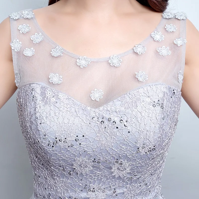 QQC LF829 # серебристо серый костюм для невесты Новинка Весна 2019 короткое платье на
