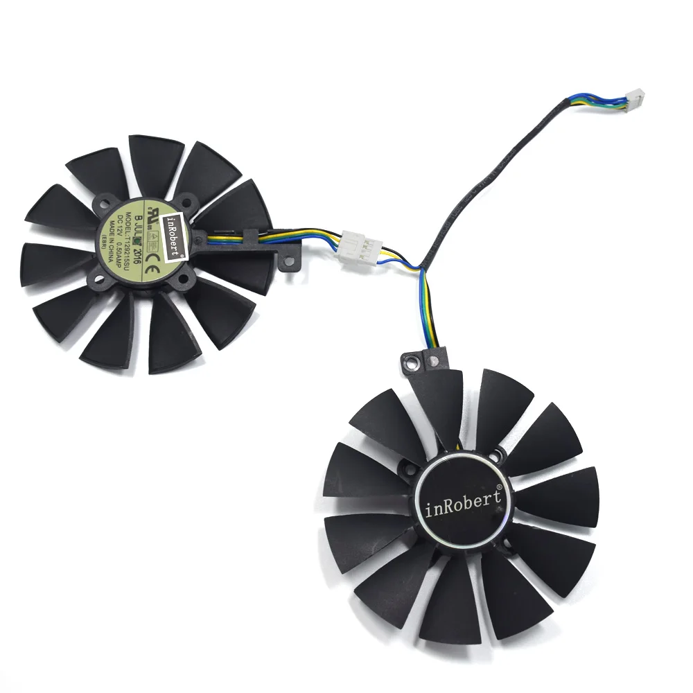 88 мм T129215SU DC 12 В 0.50A кулер вентилятор для ASUS Strix GTX 1050 1060 1070 1080 GTX 970 RX 480 Вентилятор Охлаждения видеокарты