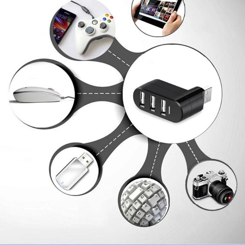Мини адаптер с 3 портами USB Удлинительный кабель сплиттер для ПК настольного