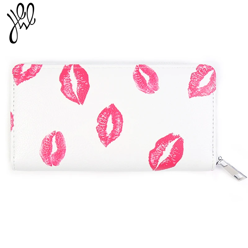 Пикантная красная помада с принтом Женский кошелек кожаный бренд сумки для денег