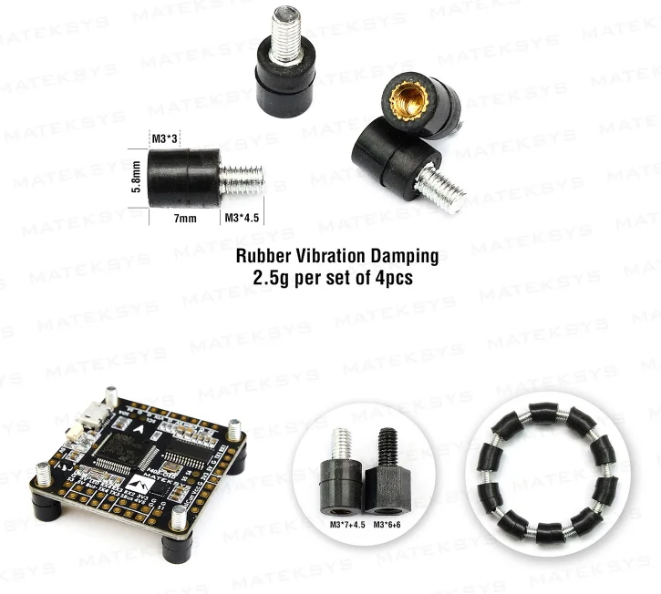 

4pcs MATEK F3 F4 Racing Drone Flignt Controller Antishake M3 Screws VD Shock-absorb Rubber Vibration Damping