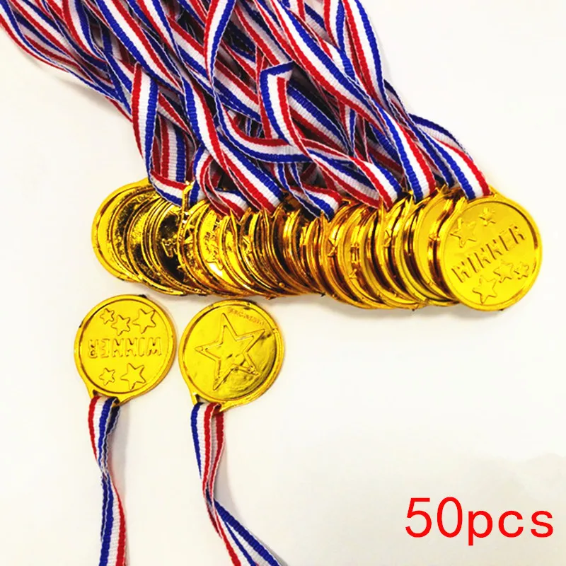 50 шт. Детские Золотые пластиковые медали победители|toys for|toys for kidstoys kids party |