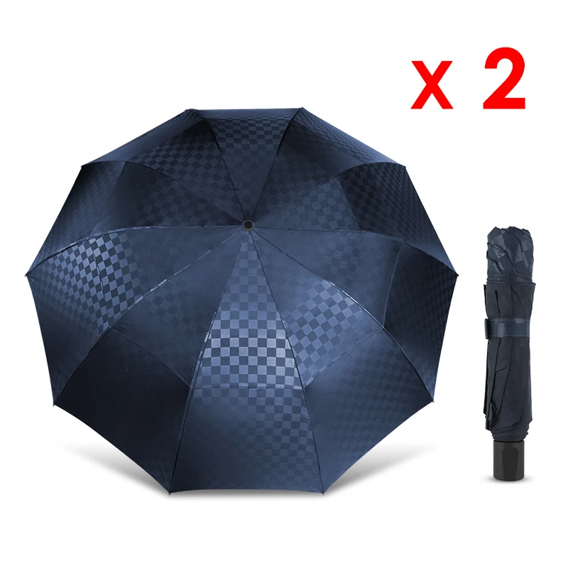 2 blue 120 см, неавтоматический, двойной слой, большой зонт для дождя, женский, 3 складной, ветрозащитный, большой, для путешествий, бизнес, зонт для мужчин, Famliy, зонты - Цвет: 2 blue