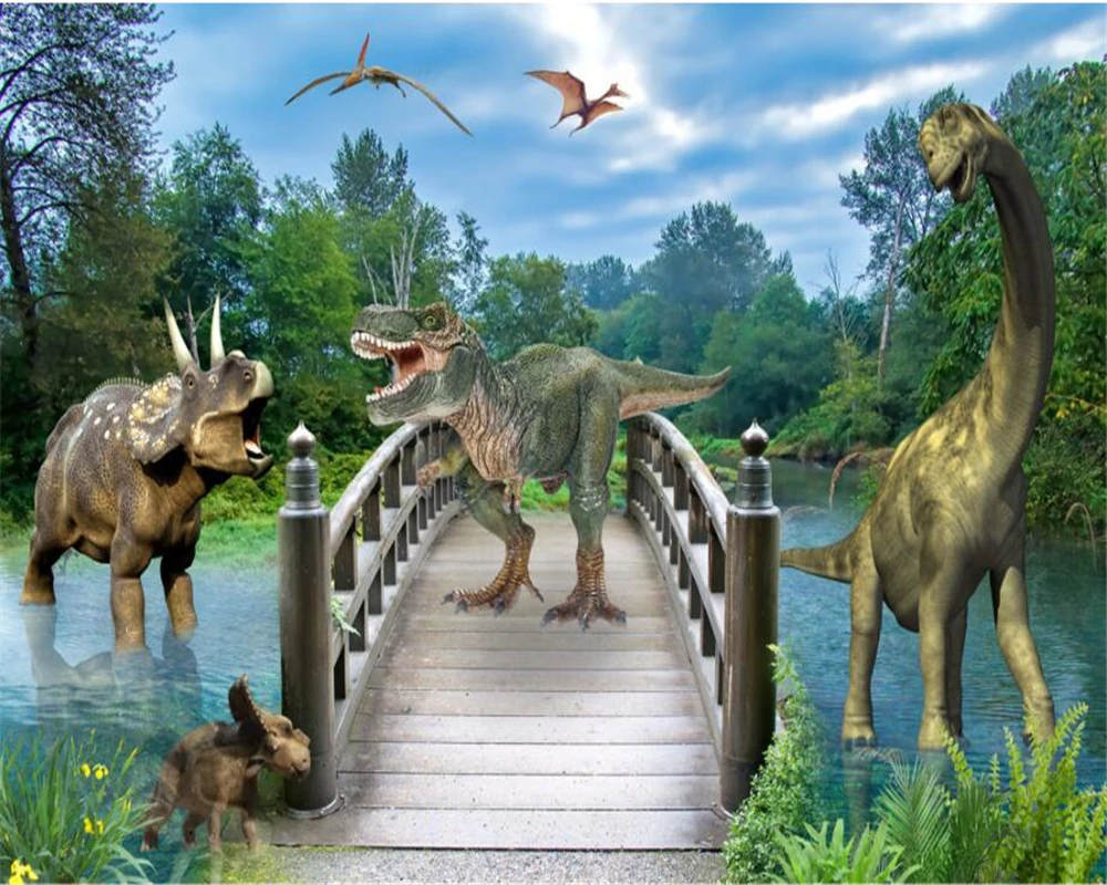 beibehang Custom Wallpaper Home Decorative Mural 3D Jurassic Dinosaur Ancient Animal TV Wall mural photo wallpaper for walls 3d |