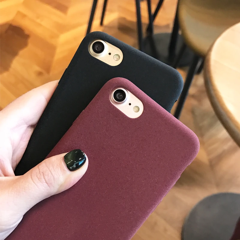 Чехол ENCHICAS Fashion Simple Full Matte Slim-Fit Flexible TPU для iPhone X 7 8 6 6S S Plus, устойчивый к ударам и царапинам.