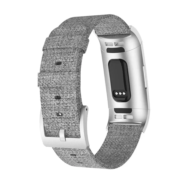 Серый Холст нейлоновый ремешок для часов на запястье ремешок для Fitbit Charge 3 умный Браслет ремешок спортивный сменный Браслет для Fitbit Charge3 - Цвет: Серый