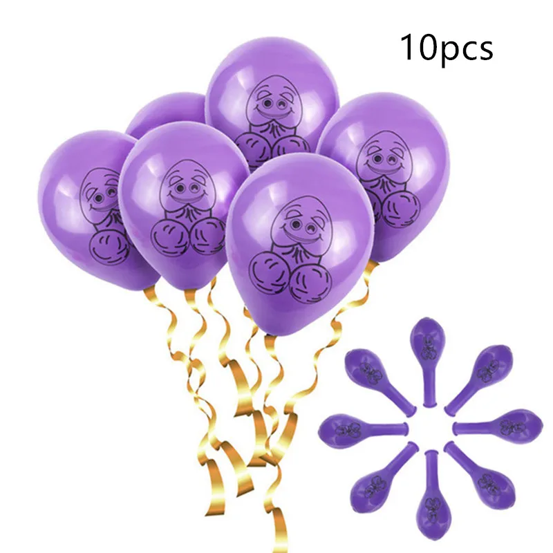 10pcsballoon purple Свадебные украшения, блестящий баннер, вечный пенис, девичник для невесты, вечерние украшения для невесты, вечерние принадлежности для девичника - Цвет: 10pcsballoon purple