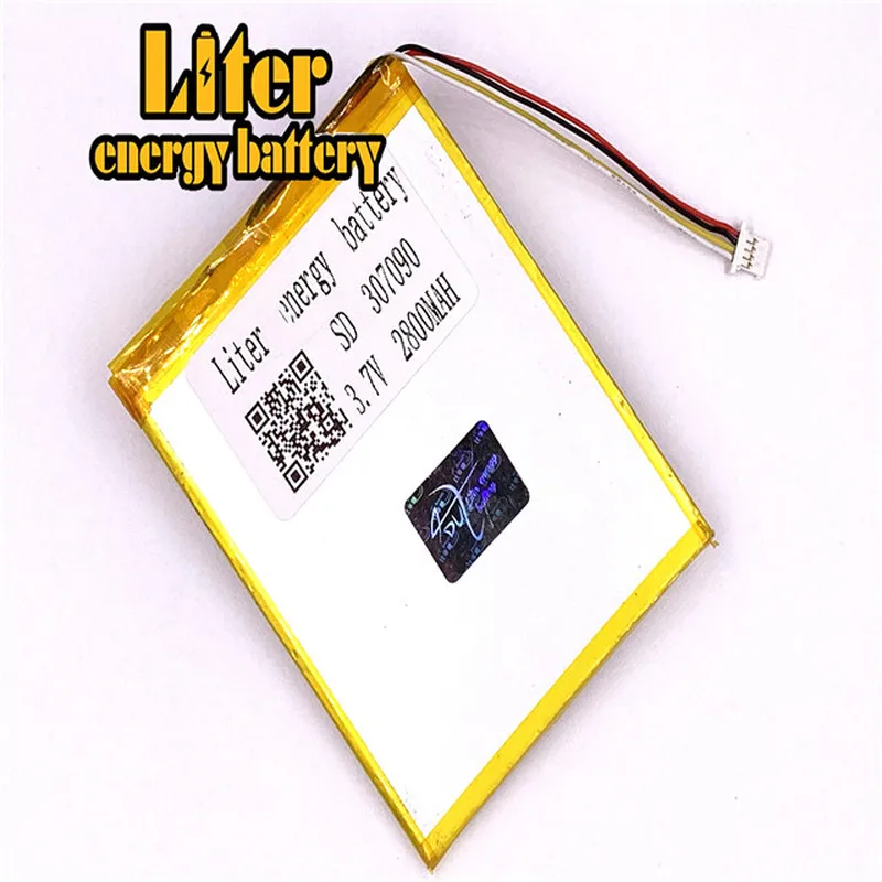 Штепсельная Вилка 1 0 4 P 307090 2800mah 3 7 V аккумуляторная lipo батарея планшетный ПК
