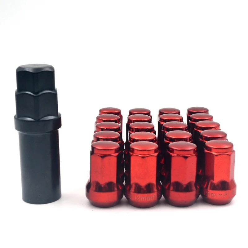 RED 20 шт 32 мм M12 x 1,5 1,25 золотого цвета, стальные гайки для колес автомобиля, гайки для Toyota Honda Nissan Mazda - Название цвета: RED